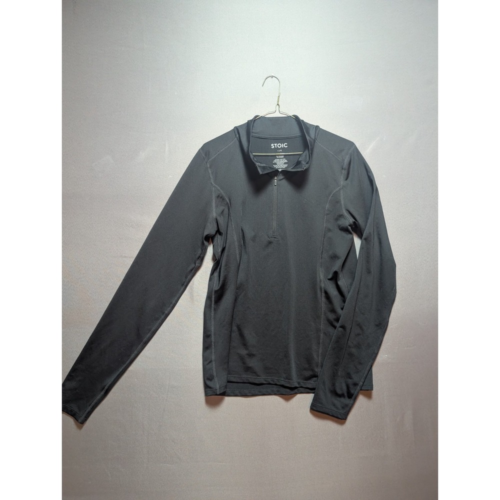 Stoic Performance Top Womens Large Black Stretch Moisture Wicking Quarter Zip